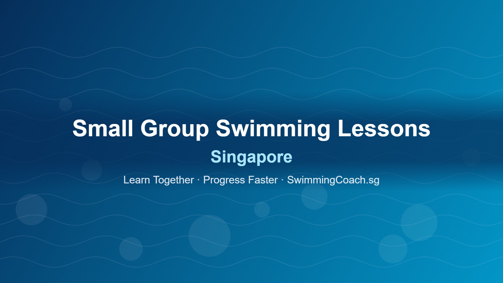 Small group swimming lessons Singapore certified coach